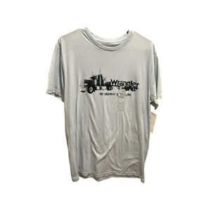 Wrangler Men’s Medium Light Blue Graphic T-Shirt Truck Driver Long Haul NWT